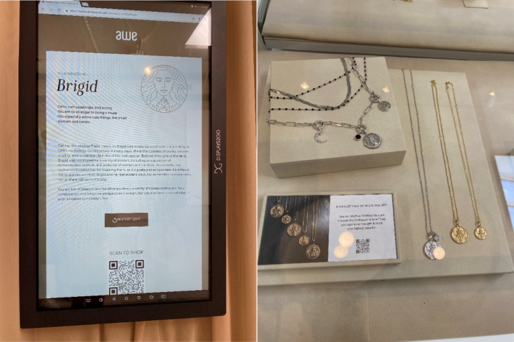 Awe Inspired Jewelry in-store quiz and product selection