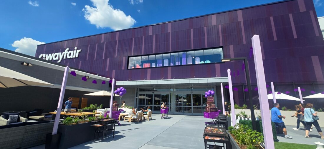 people outside of the Wayfair store