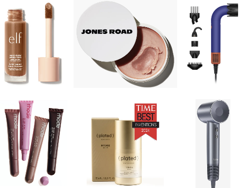 cosmetics and hair styling tools