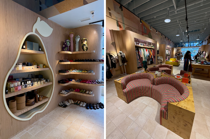 the inside of an apparel store